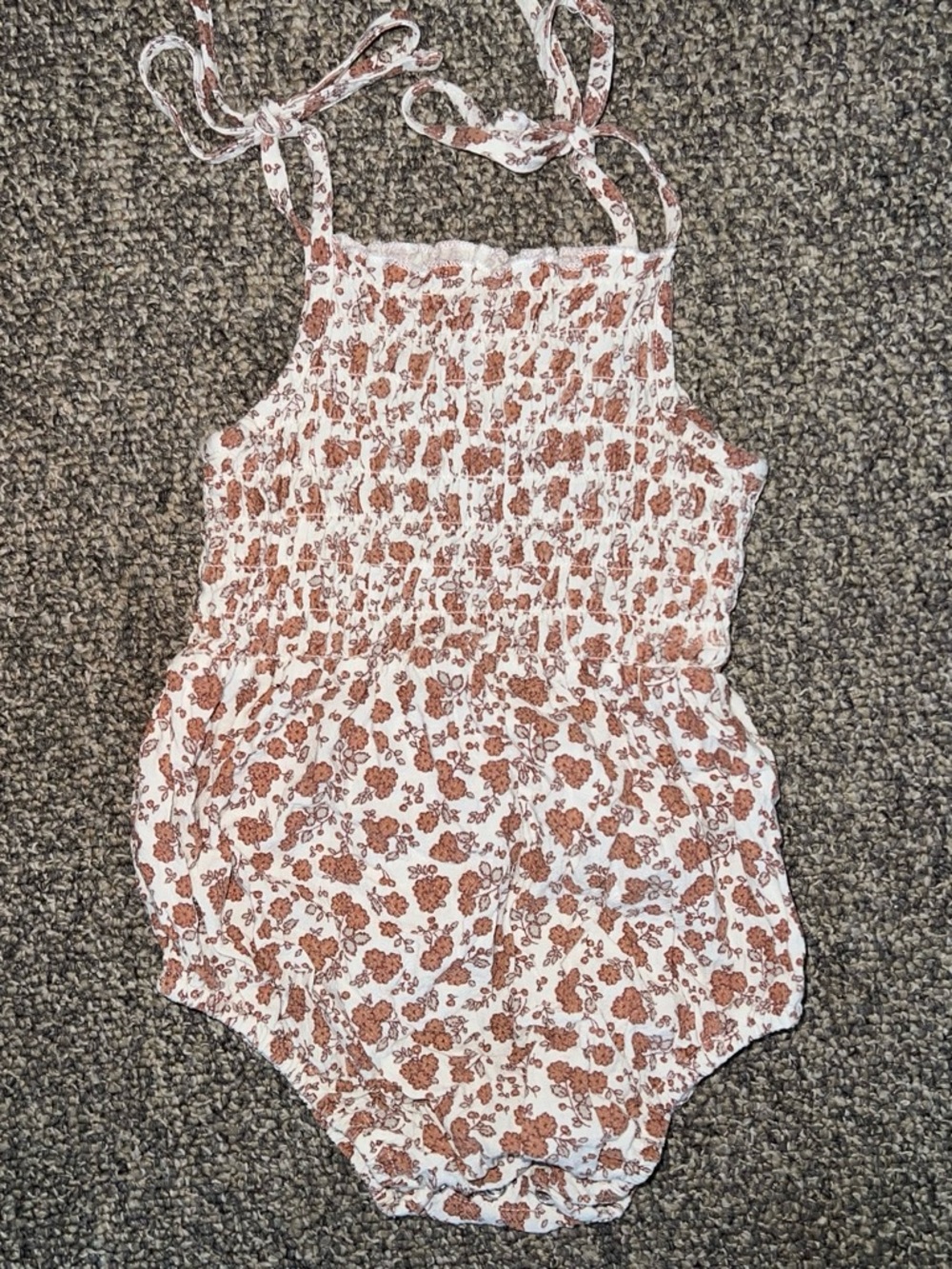Rylee + Cru brown floral bubble romper